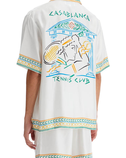 Casablanca silk crayon temple tennis club shirt