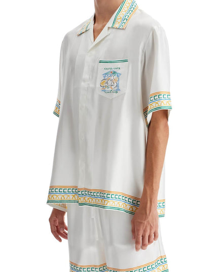 Casablanca silk crayon temple tennis club shirt