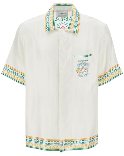 Casablanca silk crayon temple tennis club shirt