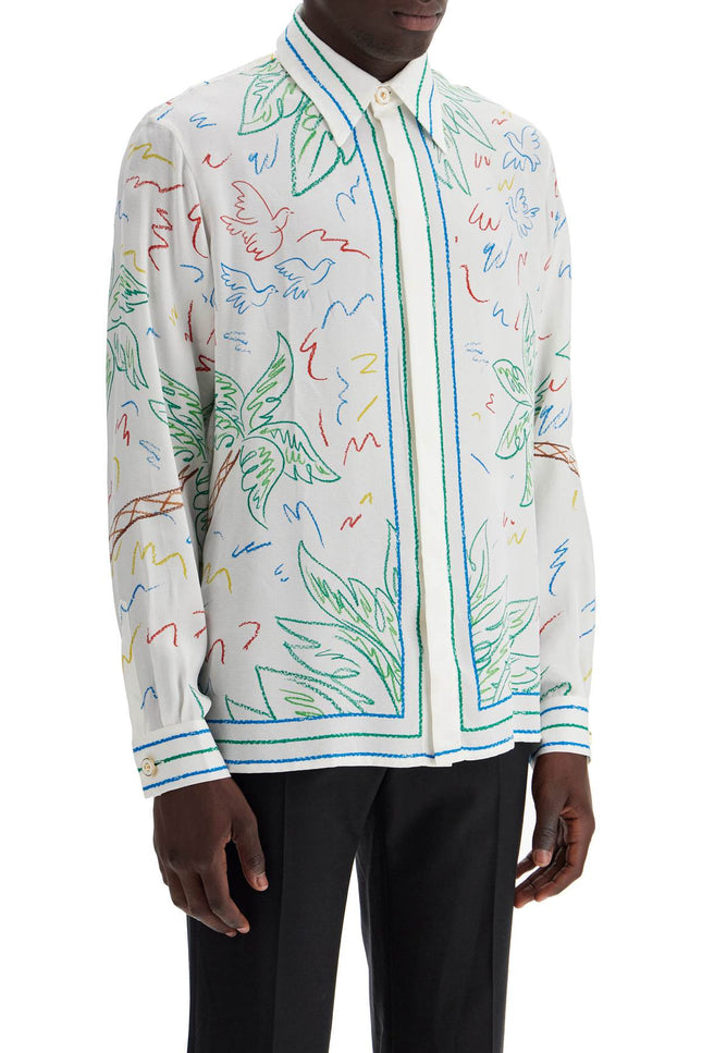 Casablanca silk crayon tennis club shirt