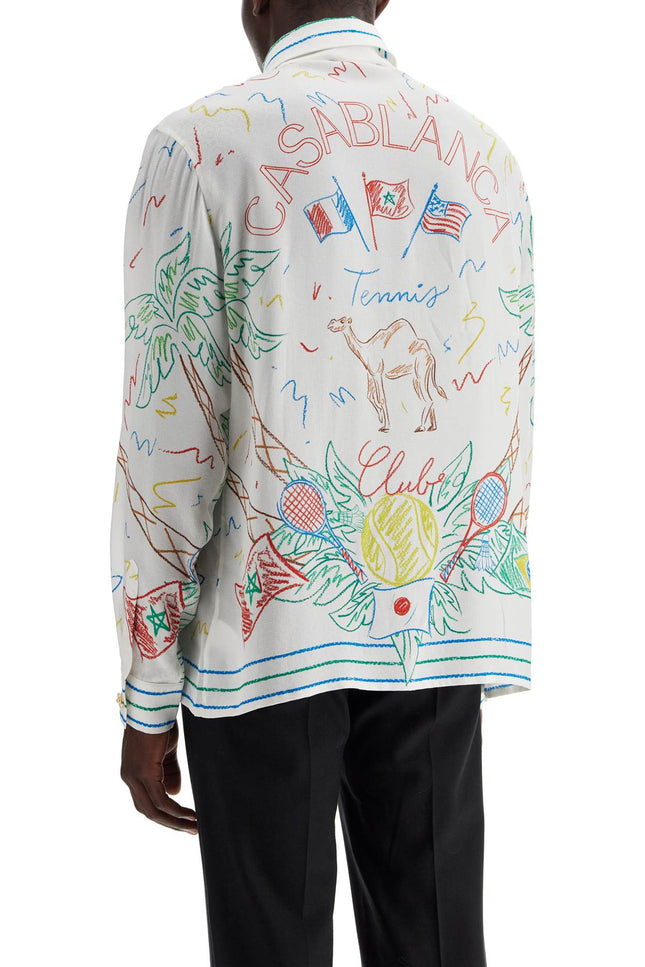 Casablanca silk crayon tennis club shirt