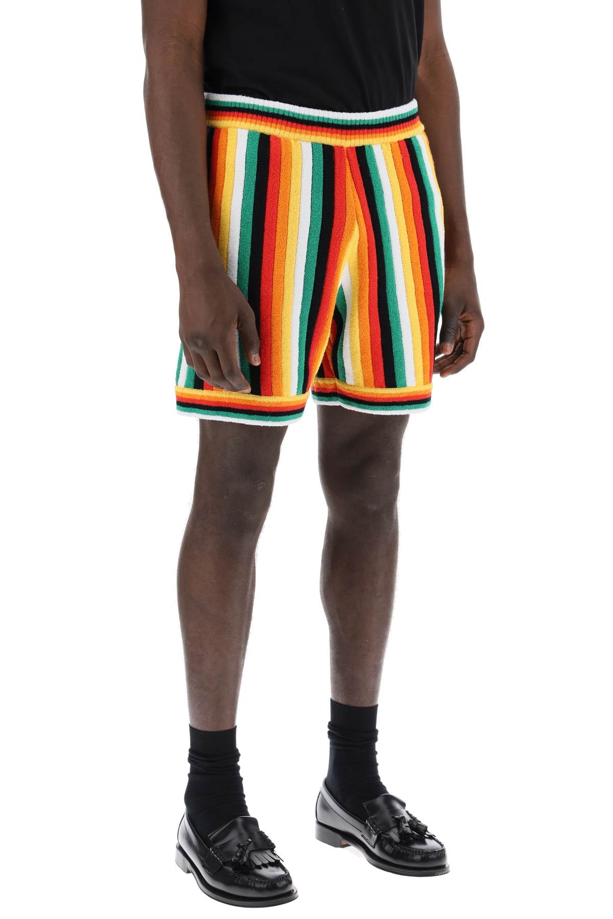 Casablanca striped knit bermuda shorts-men > clothing > trousers > bermuda and shorts-Casablanca-m-Multicolor-Urbanheer