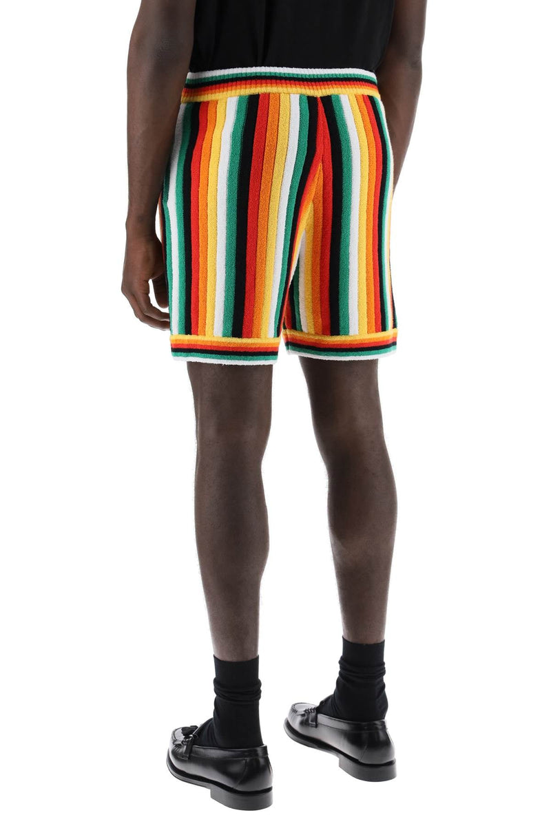 Casablanca striped knit bermuda shorts-men > clothing > trousers > bermuda and shorts-Casablanca-m-Multicolor-Urbanheer