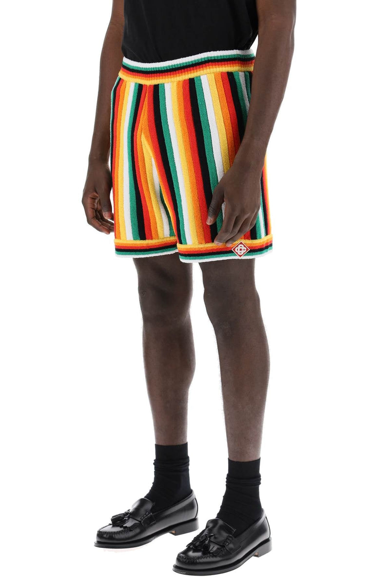 Casablanca striped knit bermuda shorts-men > clothing > trousers > bermuda and shorts-Casablanca-m-Multicolor-Urbanheer