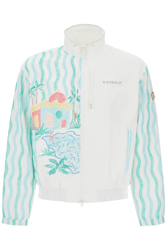 Casablanca "windbreaker jacket with maison memphis print" - White