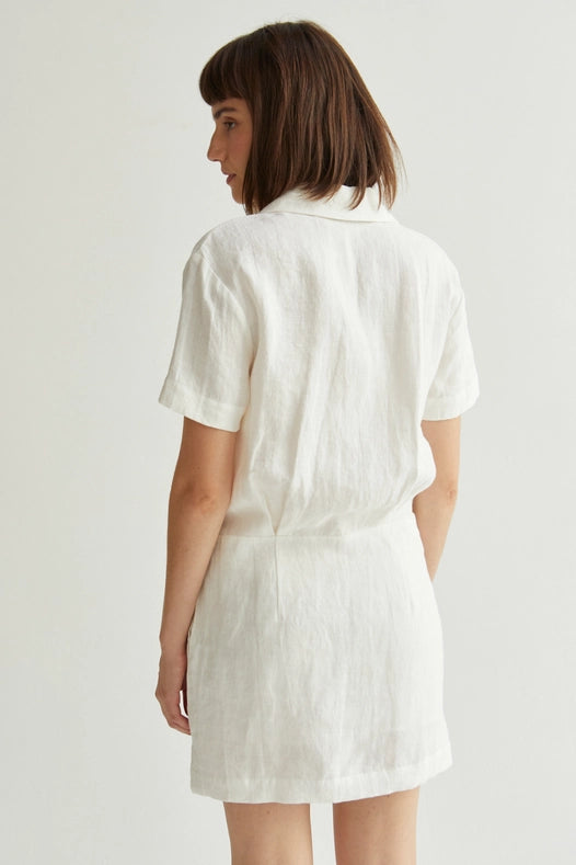 Casey Linen Mini Shirt Dress