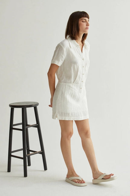 Casey Linen Mini Shirt Dress