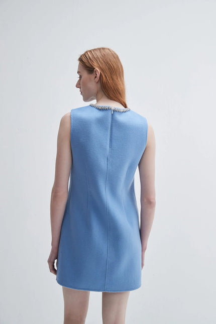 Cashmere Dress with Crystal Trim