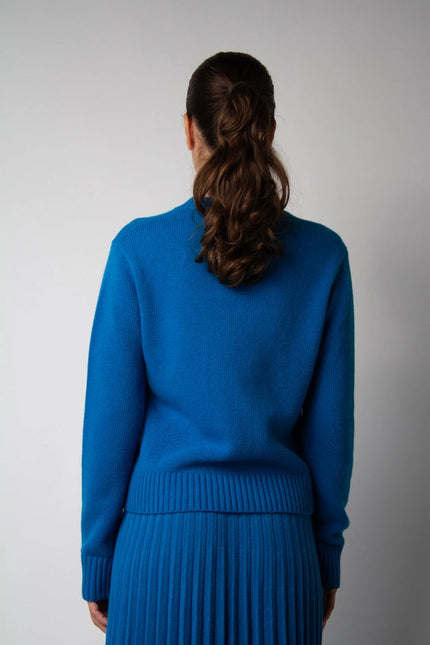 Cashmere Mix Crewneck Sweater Cerulean