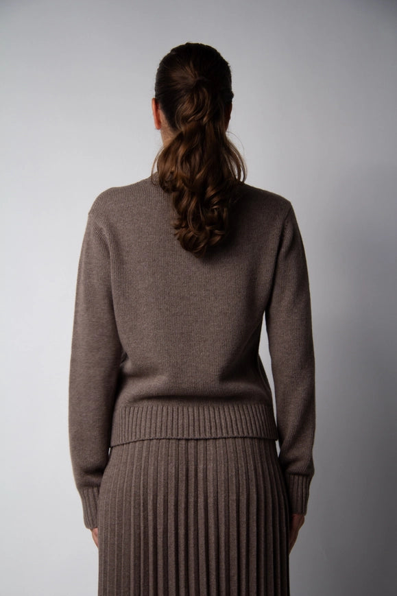 Cashmere Mix Crewneck Sweater Chestnut