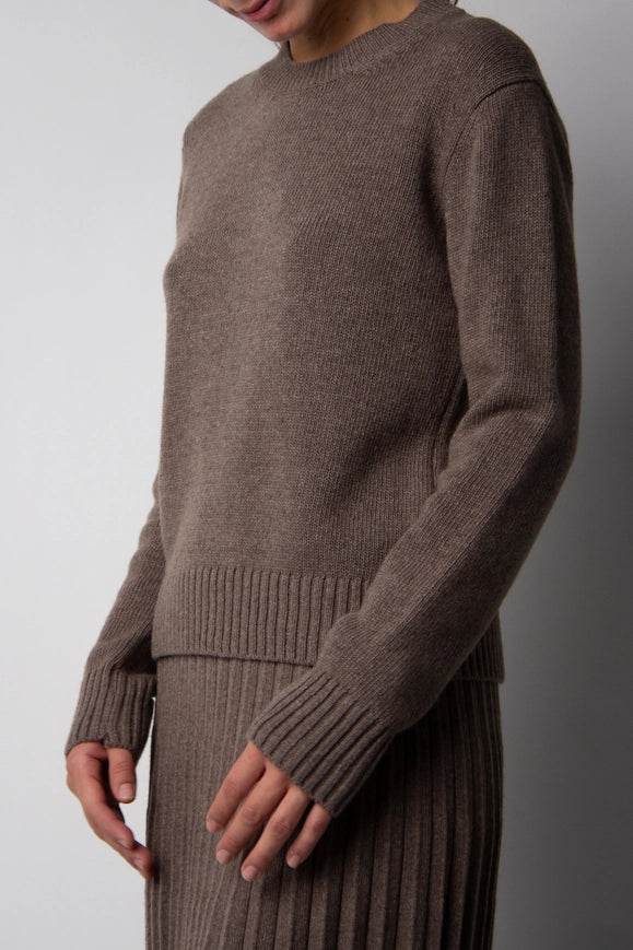 Cashmere Mix Crewneck Sweater Chestnut