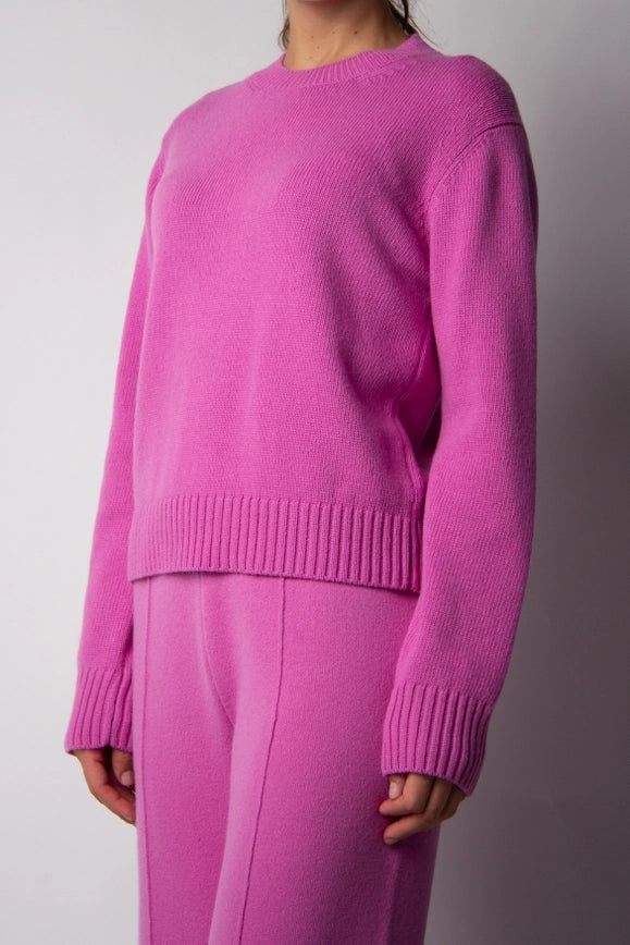 Cashmere Mix Crewneck Sweater Fondant Pink