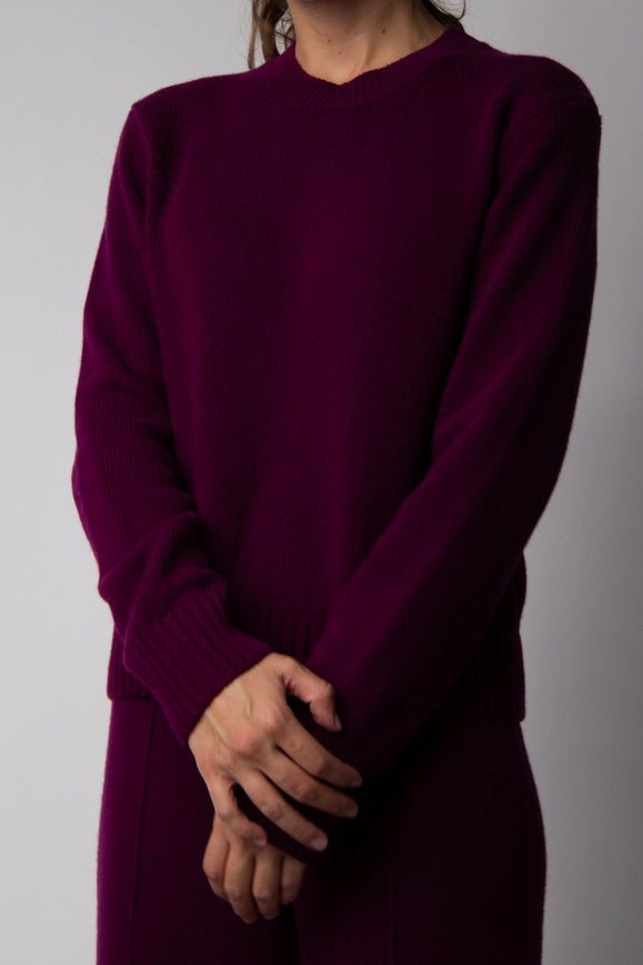 Cashmere Mix Crewneck Sweater Magenta