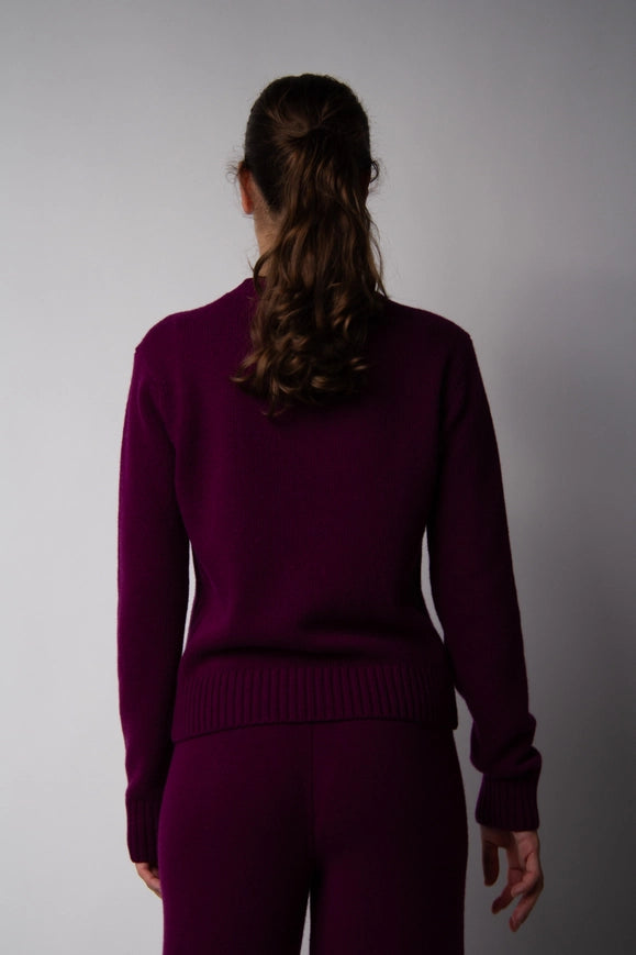 Cashmere Mix Crewneck Sweater Magenta