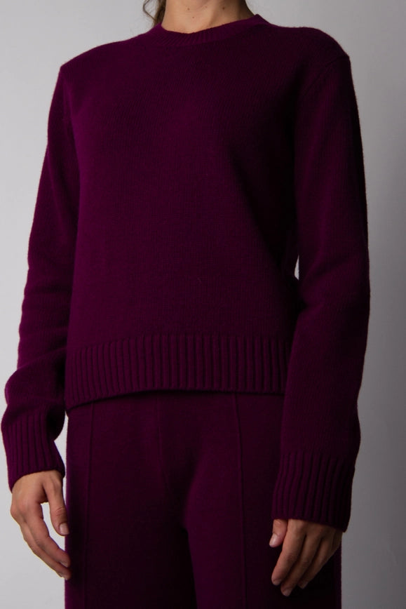 Cashmere Mix Crewneck Sweater Magenta