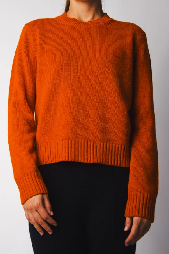 Cashmere Mix Crewneck Sweater Orange