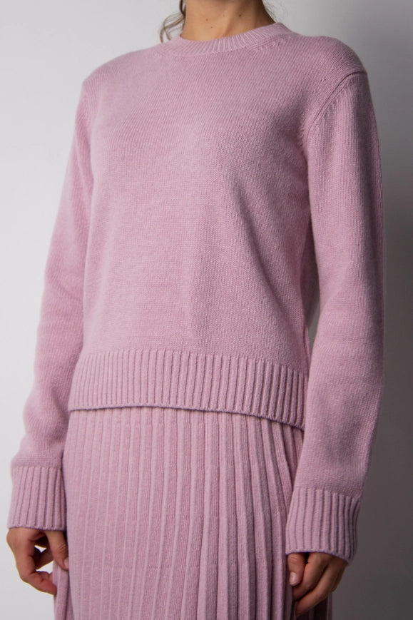 Cashmere Mix Crewneck Sweater Pink