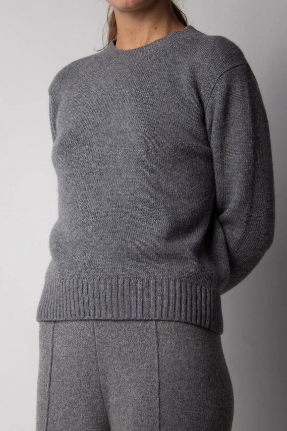 Cashmere Mix Crewneck Sweater Steel Gray