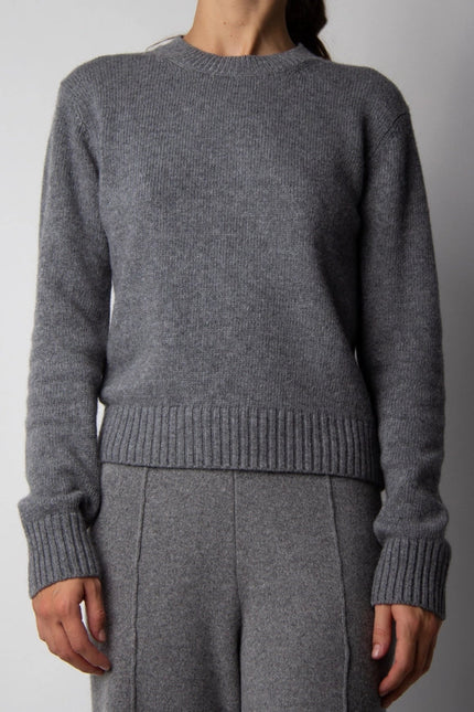 Cashmere Mix Crewneck Sweater Steel Gray