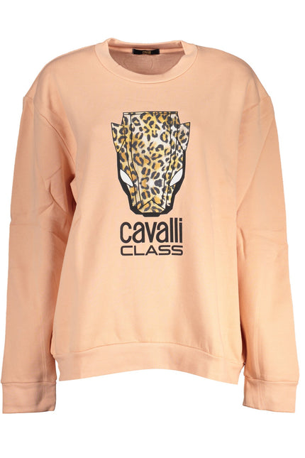 CAVALLI CLASS WOMEN'S PINK SWEATSHIRT WITHOUT ZIP-0