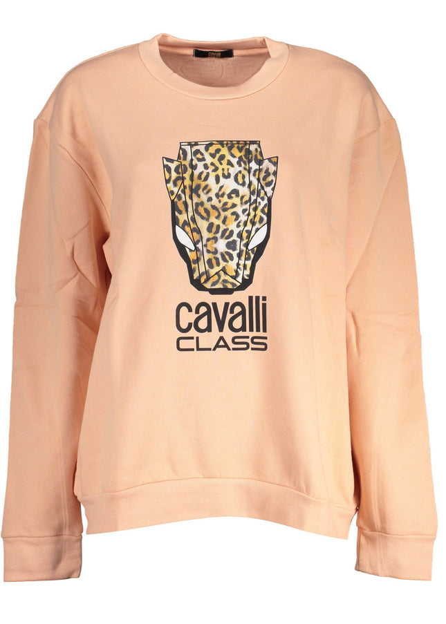 CAVALLI CLASS WOMEN'S PINK SWEATSHIRT WITHOUT ZIP-0