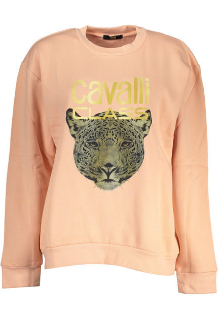 CAVALLI CLASS WOMEN'S PINK SWEATSHIRT WITHOUT ZIP-0