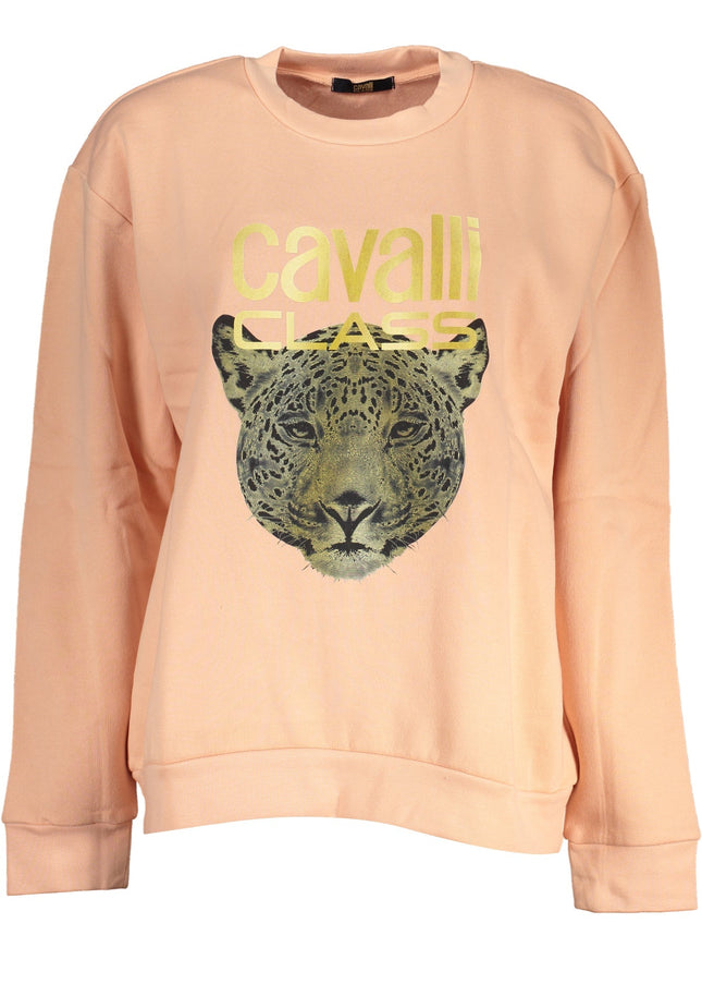 CAVALLI CLASS WOMEN'S PINK SWEATSHIRT WITHOUT ZIP-0