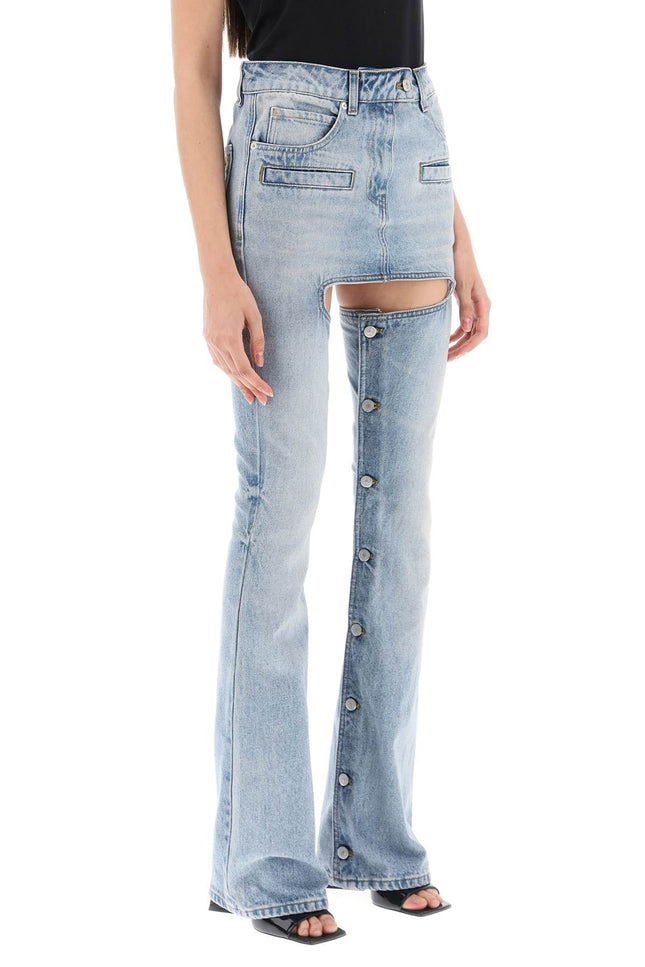 'Chaps' Jeans With Cut-Out-women > clothing > jeans-Courreges-28-Blu-Urbanheer