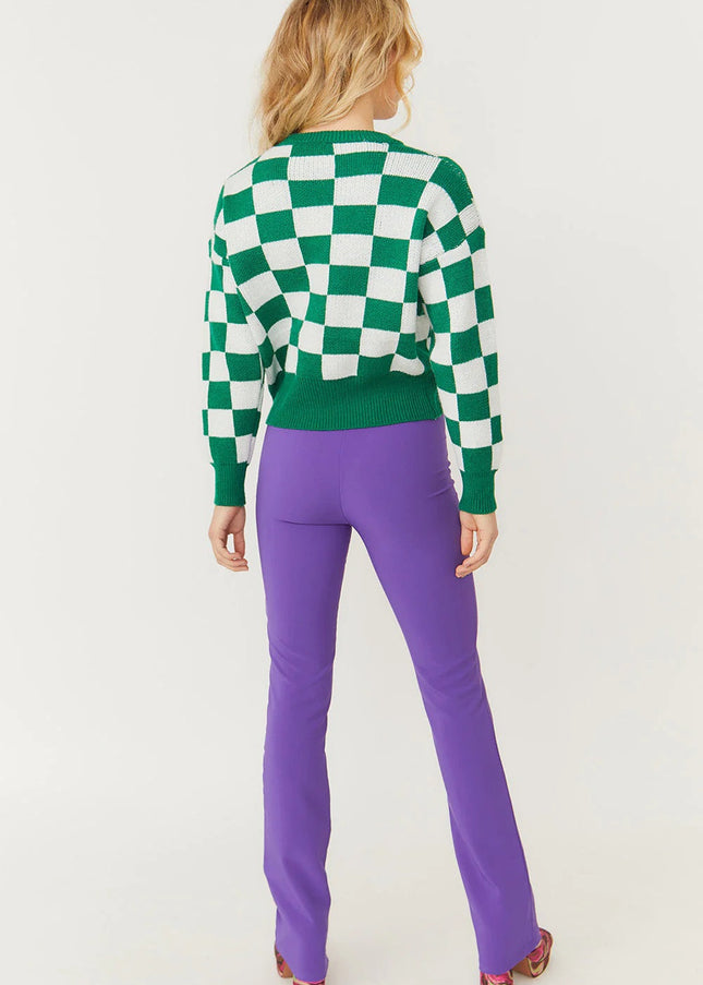 Checked Green - White Cashmere Jumper-2