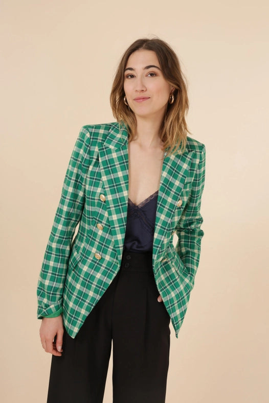 Checkered Fitted Jacket