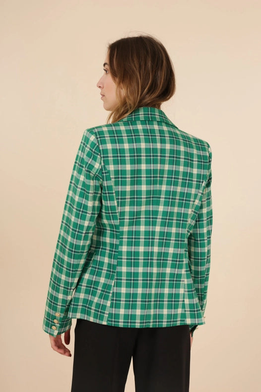 Checkered Fitted Jacket