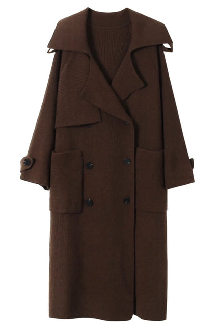 Chic Wool Blend Belted Long Coat - Women’S Fashion