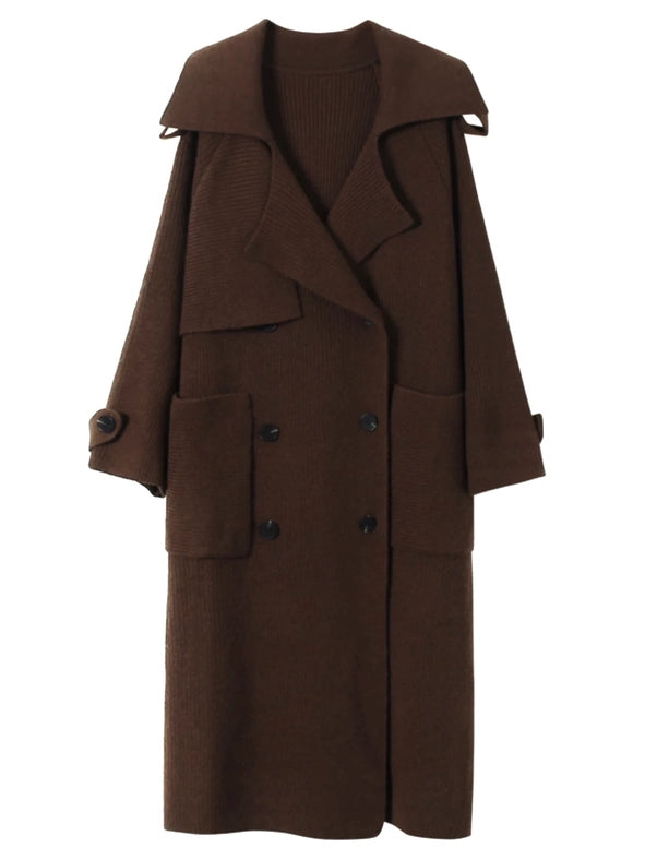 Chic Wool Blend Belted Long Coat - Women’S Fashion