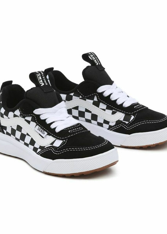 Children’s Casual Trainers Vans Range Exp Checkerboard White Black-3