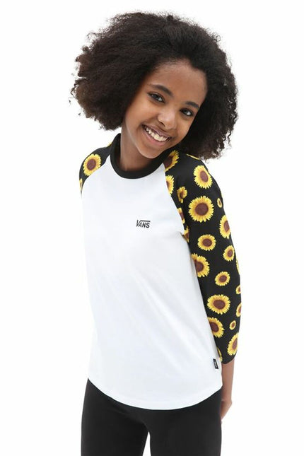 Children’s Long Sleeve T-shirt Vans Sunlit Reglan White-2