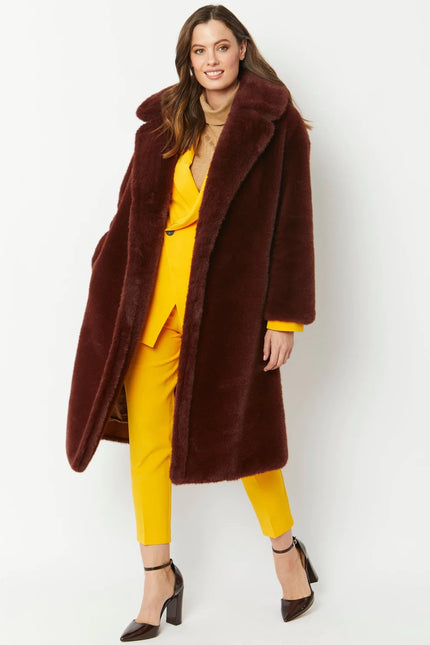 Chocolate Faux Fur Coat-2