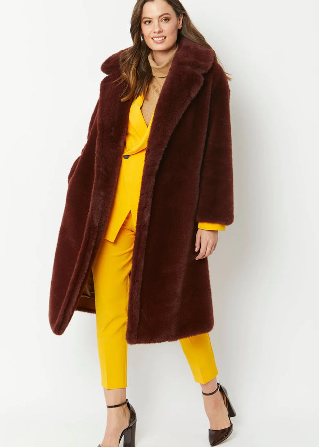 Chocolate Faux Fur Coat-2