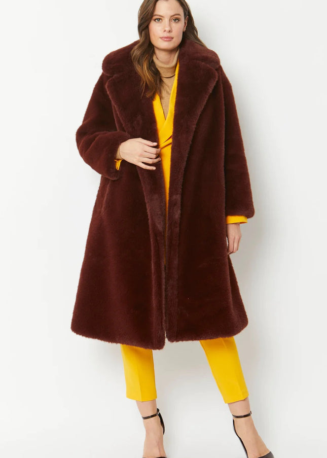 Chocolate Faux Fur Coat-0