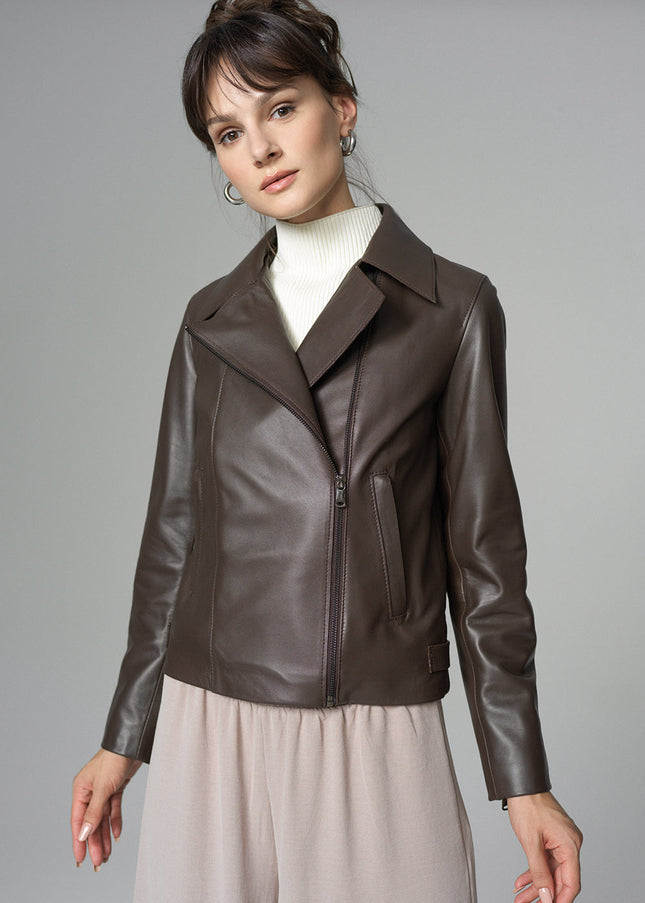 Chocolate Genuine Leather Jacket-0