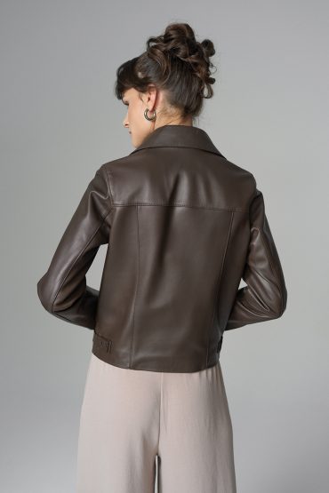 Chocolate Genuine Leather Jacket-1