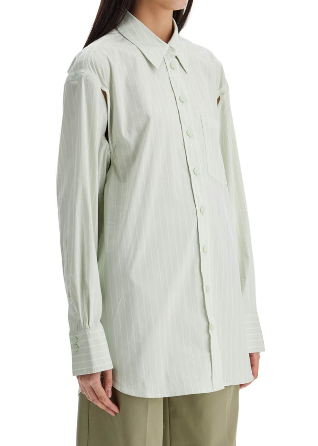 Christopher Esber mint green cotton shirt with white stripes