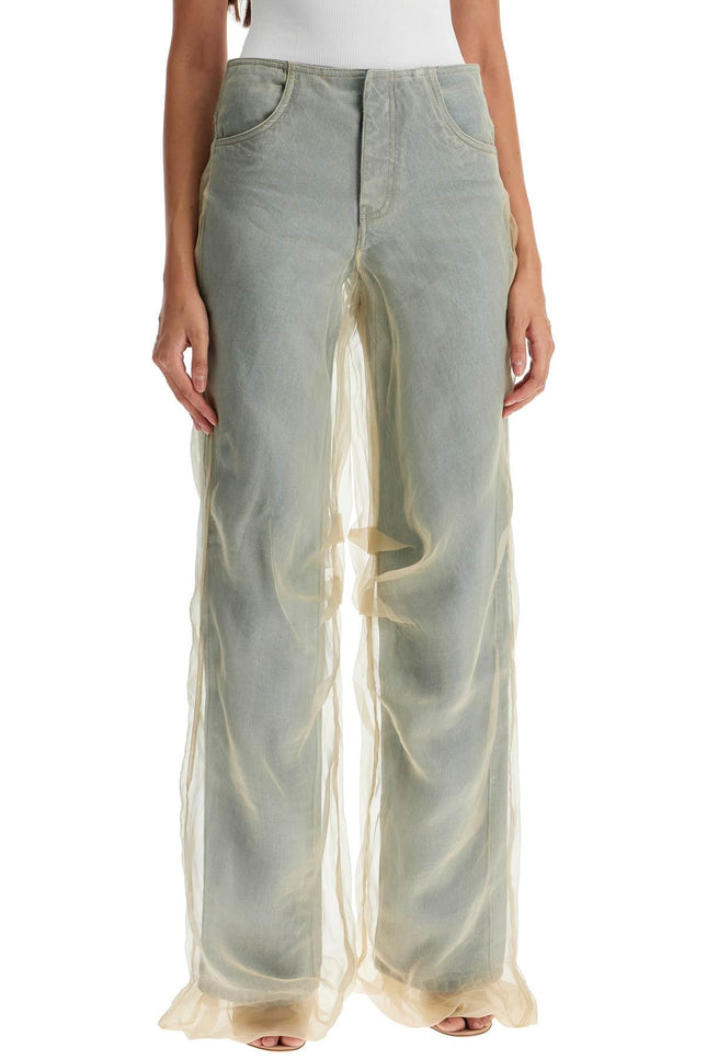 Christopher Esber silk organza layered jeans with a touch