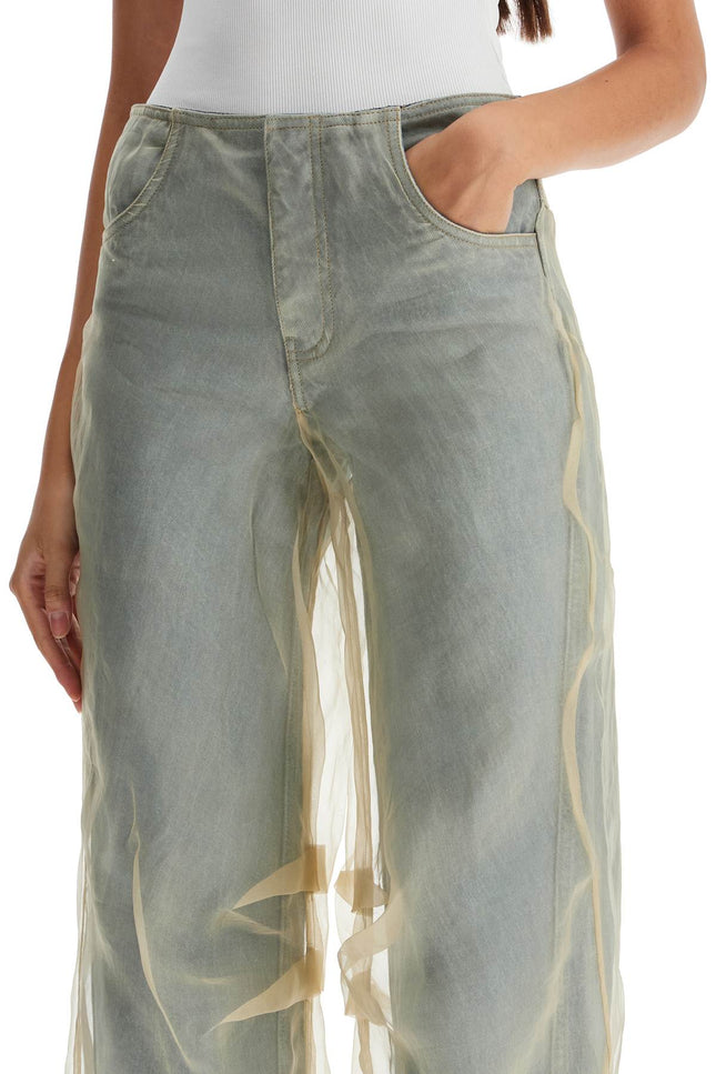 Christopher Esber silk organza layered jeans with a touch
