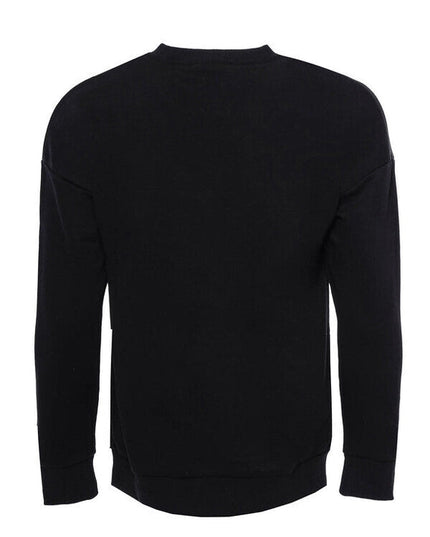 Circle Neck Black Front Printed Sweatshirt