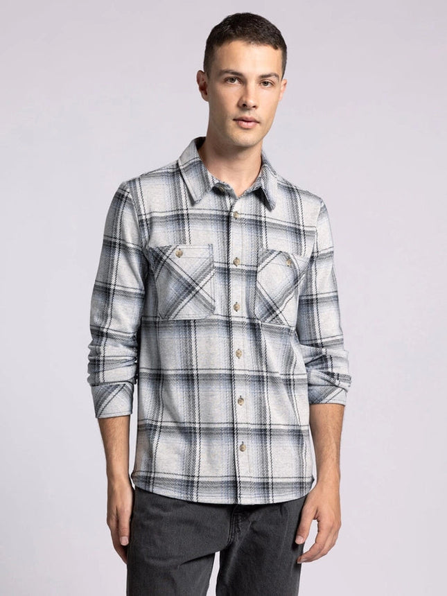 Clark Shirt - Long Sleeve Button Up BLACK GREY PLAID