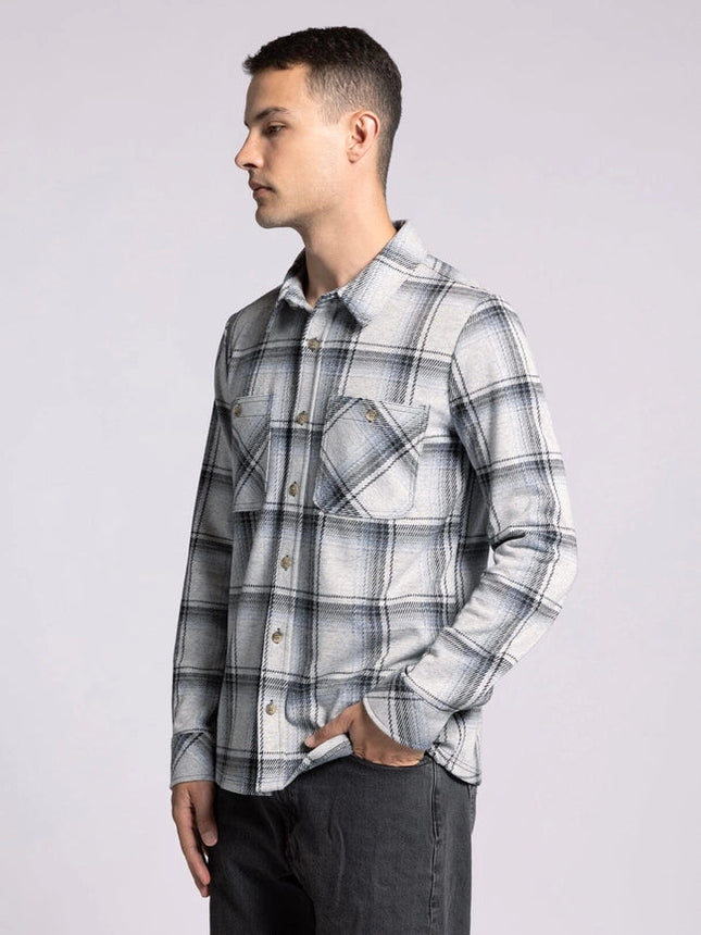 Clark Shirt - Long Sleeve Button Up BLACK GREY PLAID