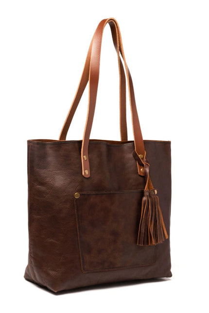 Classic Leather Tote Coffee Brown