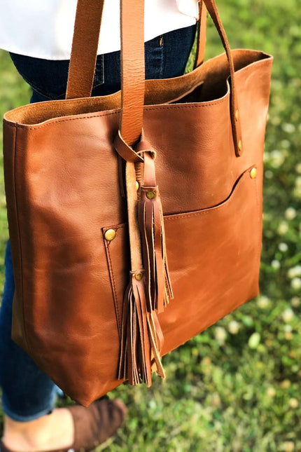 Classic Leather Tote Hazelnut Brown