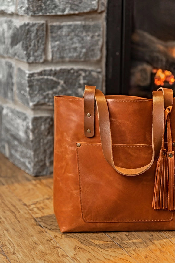 Classic Leather Tote Hazelnut Brown