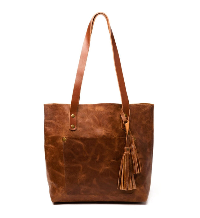 Classic Leather Tote  Saddle Brown